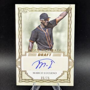 2020 Leaf Ultimate Draft Gold /75 Marco Luciano BA-ML1 Auto San Francisco Giants